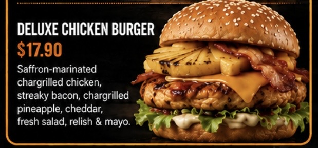Deluxe Chicken Burger at Hunger Burger Auckland