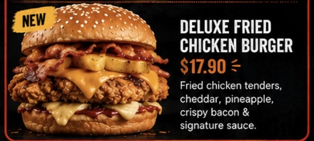 Deluxe Fried Chicken Burger at Hunger Burger Auckland