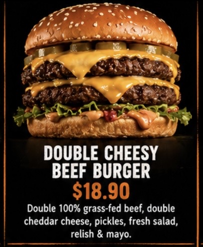 Double Cheesy Beef Burger at Hunger Burger Auckland