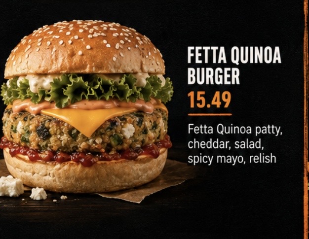 Fetta Quinoa Burger at Hunger Burger Auckland