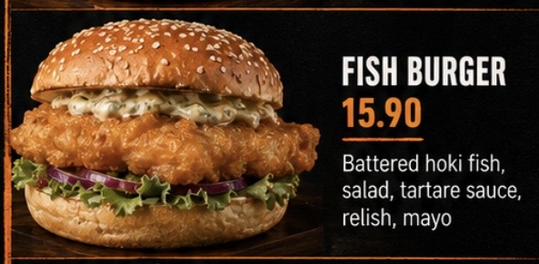 Fish Burger at Hunger Burger Auckland