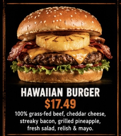Hawaiian Burger at Hunger Burger Auckland