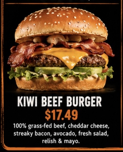 Kiwi Beef Burger at Hunger Burger Auckland