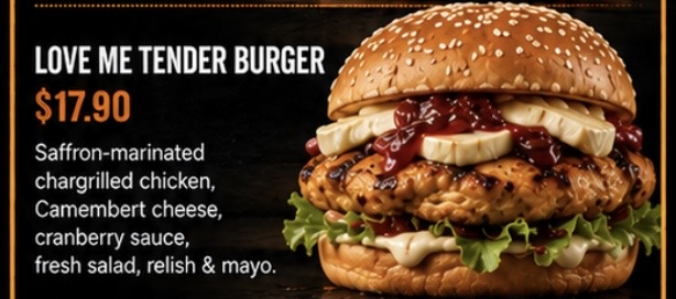 Love Me Tender Burger at Hunger Burger Auckland