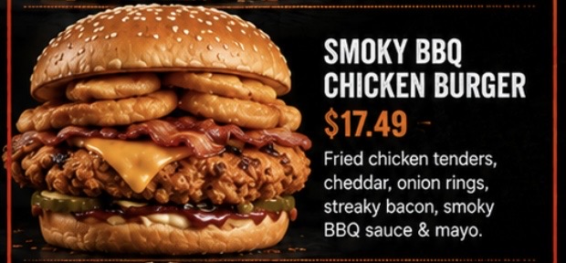 Smoky BBQ Chicken Burger at Hunger Burger Auckland