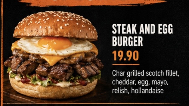 Steak & Egg Burger at Hunger Burger Auckland