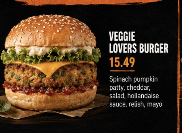 Veggie Lovers Burger at Hunger Burger Auckland